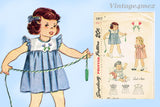 Simplicity 1917: 1940s Sweet Baby Girls Dress Size 1 Vintage Sewing Pattern