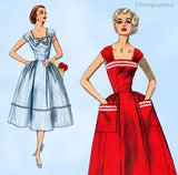 1950s Vintage Simplicity Sewing Pattern 2083 Stylish Misses Sun Dress Sz 38 B