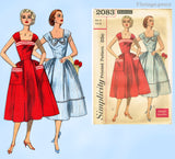 1950s Vintage Simplicity Sewing Pattern 2083 Stylish Misses Sun Dress Sz 38 B