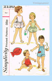 Simplicity 2130: 1950s Uncut Baby Sun Suit or Romper Sz1 Vintage Sewing Pattern