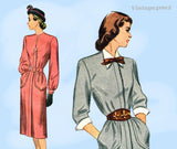 Simplicity 2137: 1940s Uncut Misses WWII Dress Size 32 B Vintage Sewing Pattern