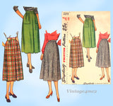 1940s Vintage Simplicity Sewing Pattern 2211 Misses WWII Day Skirt 28 Waist