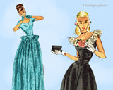 Simplicity 2227: 1940s Beautiful Uncut Misses Gown Sz 32B Vintage Sewing Pattern