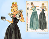 Simplicity 2227: 1940s Beautiful Uncut Misses Gown Sz 32B Vintage Sewing Pattern
