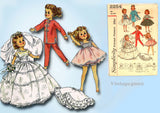 \1950s Vintage Simplicity Sewing Pattern 2254 10.5 Inch High Heel Doll Clothes ORIG