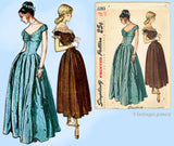 Simplicity 2283: 1940s Beautiful Uncut Misses Gown Sz 30B Vintage Sewing Pattern