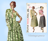 1940s Vintage Simplicity Sewing Pattern 2401 Uncut Misses Sun Dress Sz 32 Bust