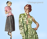 1940s Vintage Simplicity Sewing Pattern 2401 Uncut Misses Sun Dress Sz 32 Bust