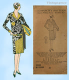Simplicity 2580: 1920s Misses Flapper Dress Size 36 Bust Vintage Sewing Pattern