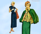 1940s Vintage Simplicity Sewing Pattern 2753 Charming Misses Cape Suit Sz 33 B