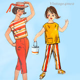Simplicity 2815: 1950s Little Girls Play Clothes Sz 10 Vintage Sewing Pattern