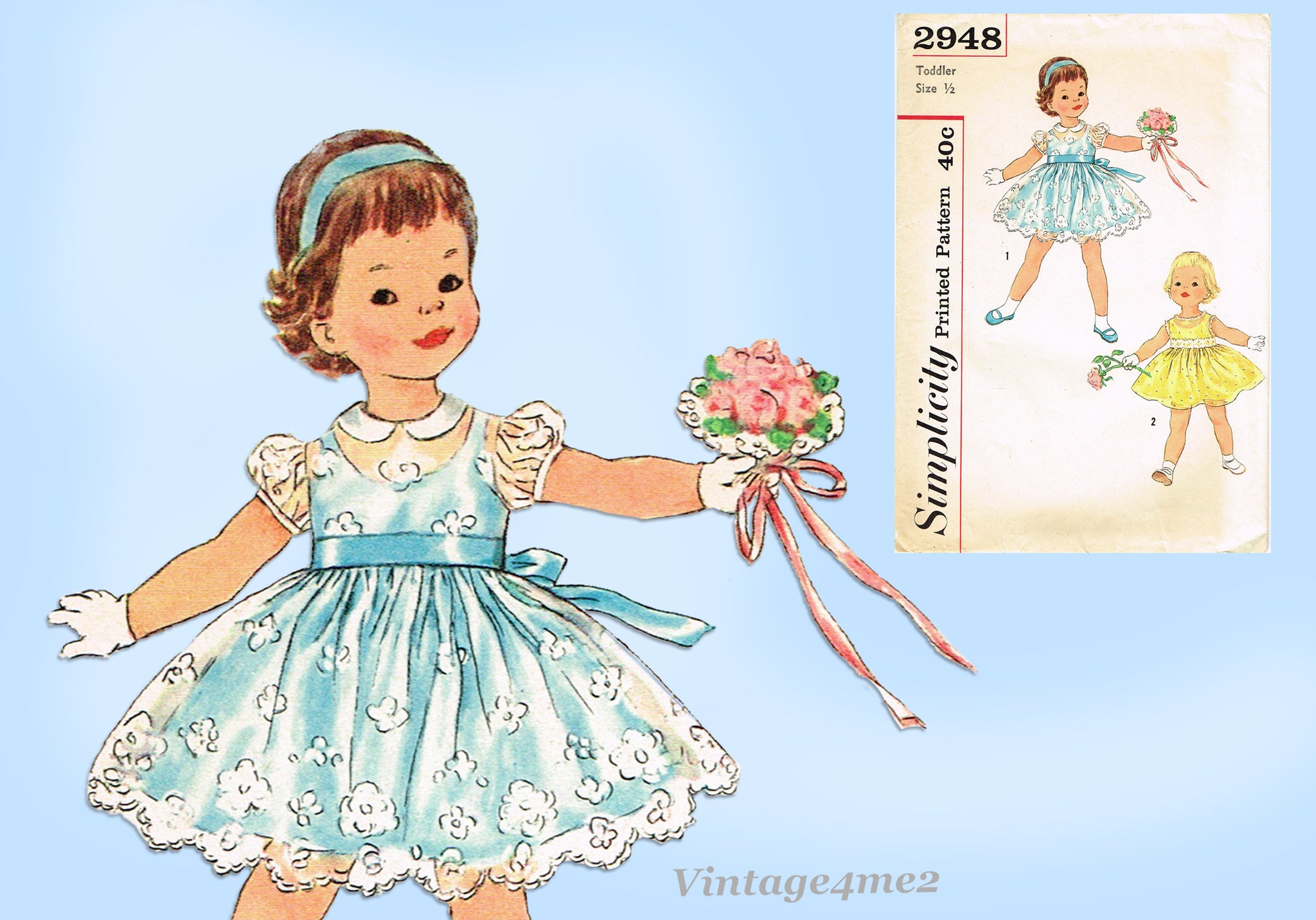 Simplicity 2948: 1950s Sweet Baby Girls Party Dress 6mos Vintage Sewin Vintage4me2 Simplicity 2948: 1950s Sweet Baby Girls Party Dress 6mos Vintage Sewin Vintage4me2
