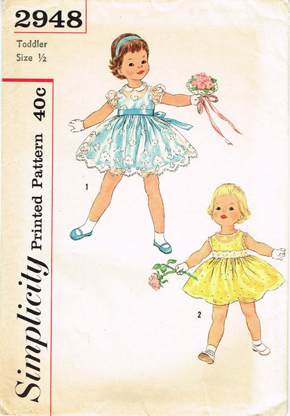 Simplicity 2948: 1950s Sweet Baby Girls Party Dress 6mos Vintage Sewin –  Vintage4me2