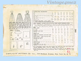 Simplicity 2964: 1940s Uncut Misses Evening Gown Sz 31 B Vintage Sewing Pattern