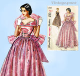 Simplicity 2964: 1940s Uncut Misses Evening Gown Sz 31 B Vintage Sewing Pattern