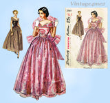 Simplicity 2964: 1940s Uncut Misses Evening Gown Sz 31 B Vintage Sewing Pattern