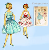 1950s Vintage Simplicity Sewing Pattern 2983 Uncut Little Girls Party Dress Sz 12