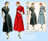 1940s Vintage Simplicity Sewing Pattern 3058 Stunning Afternoon Dress Sz 32 Bust