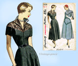 1940s Vintage Simplicity Sewing Pattern 3058 Stunning Afternoon Dress Sz 32 Bust