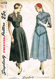 1940s Vintage Simplicity Sewing Pattern 3058 Stunning Afternoon Dress Sz 32 Bust