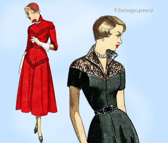 1940s Vintage Simplicity Sewing Pattern 3058 Stunning Afternoon Dress Sz 32 Bust