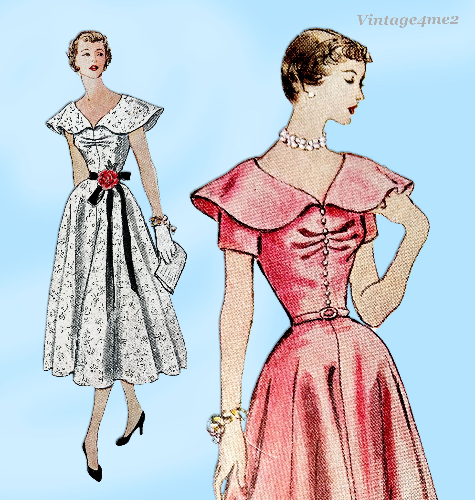 1950s dinner dress Gertie's New Blog for Better Sewing: Evening Dresses of the New Look and Early 50s