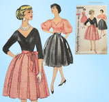 Simplicity 3204: 1950s Chic Misses Party or Prom Dress Sz 36 B Vintage Sewing Pattern