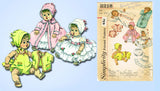 1960s Vintage Simplicity Sewing Pattern 3218 13.5 Inch Baby Doll Clothes Set
