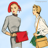 1950s Vintage Simplicity Sewing Pattern 3322 Rare Uncut Misses Hat & Purse Sz MED