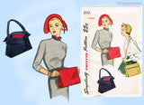 1950s Vintage Simplicity Sewing Pattern 3322 Rare Uncut Misses Hat & Purse Sz MED