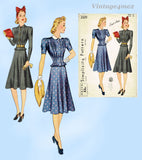 Simplicity 3329: 1940s Uncut Misses 2 PC WWII Dress 34B Vintage Sewing Pattern