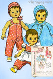 1960s Vintage Simplicity Sewing Pattern 3669 Cute 23 Inch Baby Doll Clothes