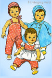 1960s Vintage Simplicity Sewing Pattern 3669 Cute 23 Inch Baby Doll Clothes