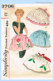 1960s Vintage Simplicity Sewing Pattern 3706 Cute Uncut Misses Cocktail Apron