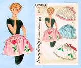 1960s Vintage Simplicity Sewing Pattern 3706 Cute Uncut Misses Cocktail Apron