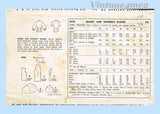 Simplicity 3742: 1950s Lovely Misses Tucked Blouse Sz 32 B Vintage Sewing Pattern