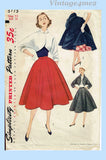 1950s Vintage Simplicity Sewing Pattern 3773 Classic Misses Bolero Suit Sz 32 B