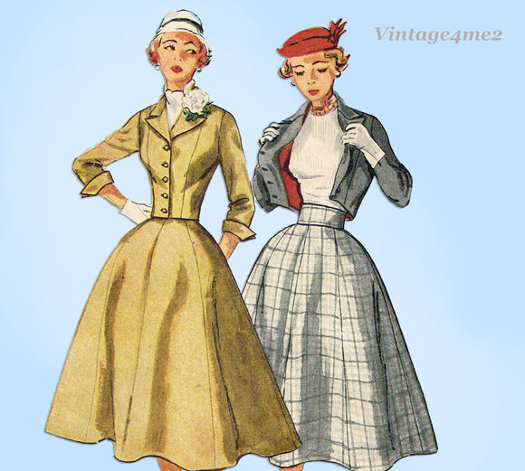 1950s Vintage Simplicity Sewing Pattern 3800 Uncut Misses Bolero Suit Sz 32 B