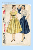 Simplicity 3811: 1950s Uncut Misses Dress & Jacket Sz 32B Vintage Sewing Pattern