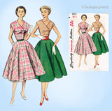Simplicity 3922: 1950s Uncut Misses Sun Dress Sz 32 Bust Vintage Sewing Pattern