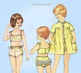 Simplicity 3956: 1960s Little Girls Bathing Suit & Cover Vintage Sewing Pattern