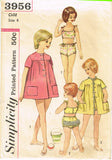 Simplicity 3956: 1960s Little Girls Bathing Suit & Cover Vintage Sewing Pattern