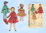 Simplicity 4024: 1950s Uncut Toddler Girls Coat & Hat Sz 6 Vintage Sewing Pattern