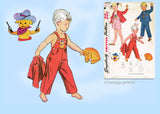 1950s Vintage Simplicity Sewing Pattern 4059 Uncut Toddlers Puppy Overalls Size 6