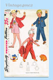 1950s Vintage Simplicity Sewing Pattern 4059 Uncut Toddlers Puppy Overalls Size 6