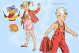 1950s Vintage Simplicity Sewing Pattern 4059 Uncut Toddlers Puppy Overalls Size 6