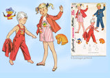1950s Vintage Simplicity Sewing Pattern 4059 Uncut Toddlers Puppy Overalls Size 6