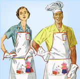 1950s Vintage Simplicity Sewing Pattern 4061 Cute His and Hers BBQ Aprons Fits All