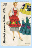 Simplicity 4062: 1950s Uncut Misses Fiesta Party Apron Fits All Vintage Sewing Pattern