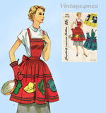 Simplicity 4062: 1950s Uncut Misses Fiesta Party Apron Fits All Vintage Sewing Pattern